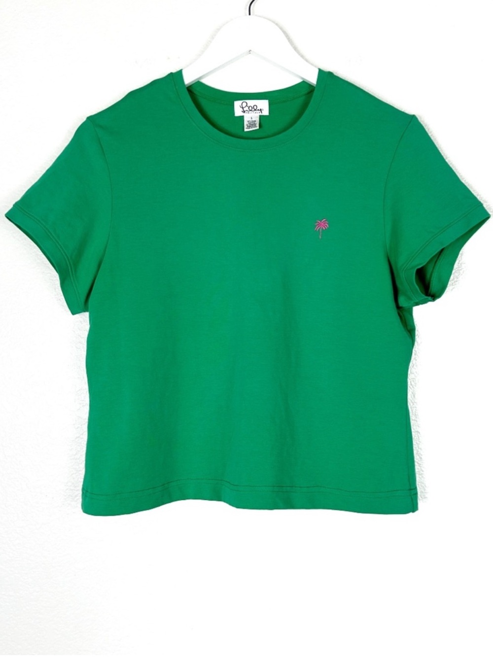 Vintage Lilly Pulitzer Pima Cotton baby doll tee green beach tennis prep size L